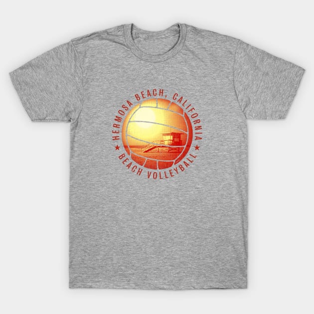 Beach Volleyball - Hermosa Beach T-Shirt by cjboco